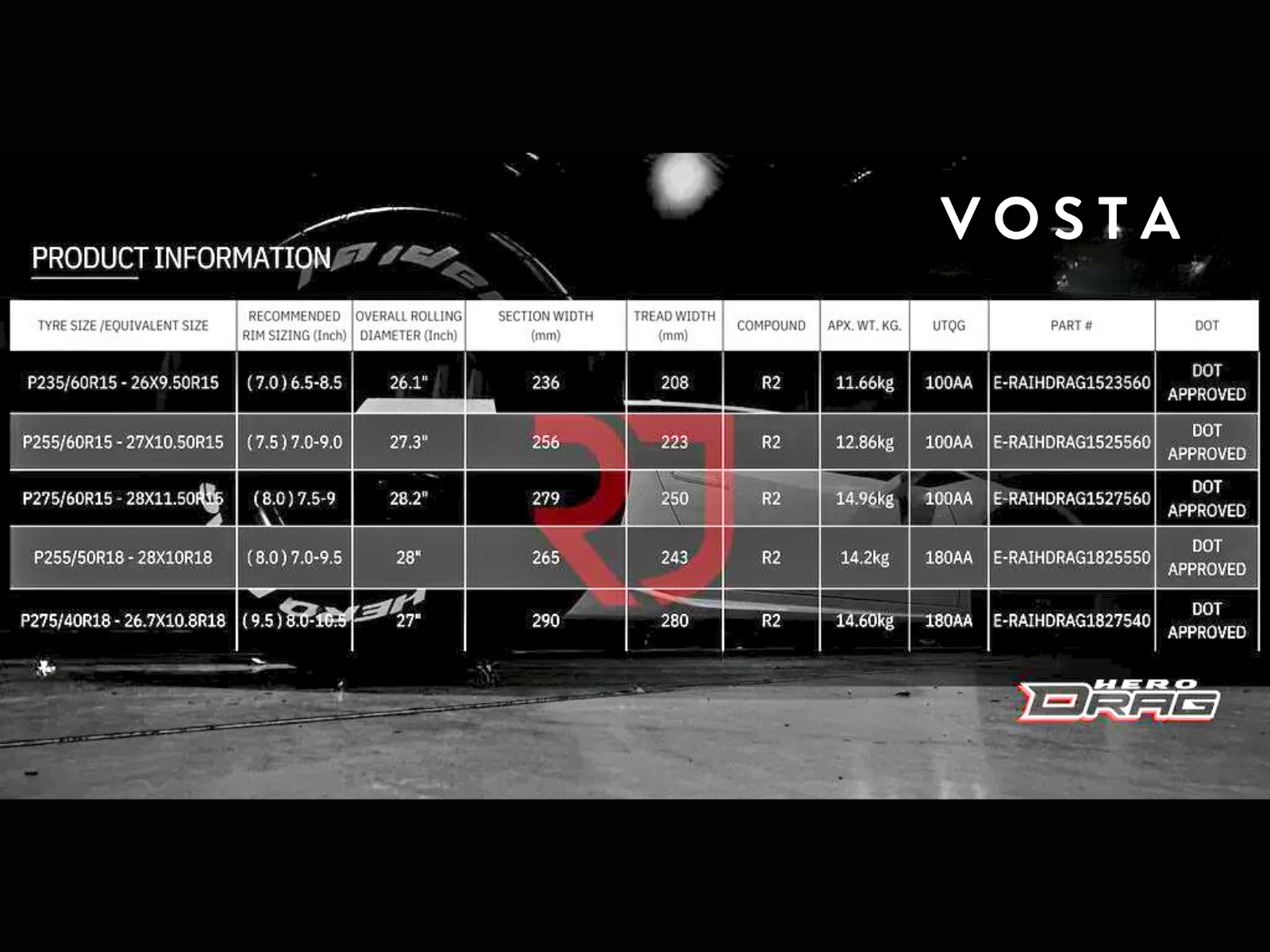 Drag Hero Raidan Tyre 275/40R18 - Image 4